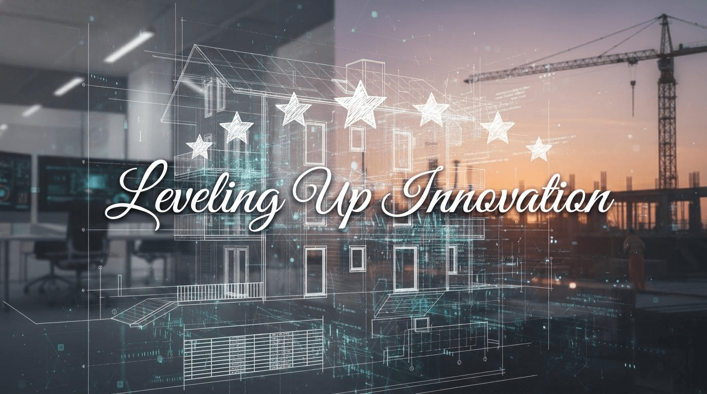 Leveling Up Innovation visual representing Estimation AI and Amii Level Up program invitation