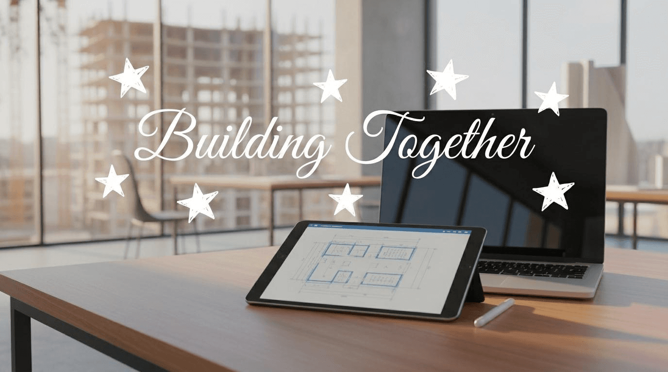 Building Together visual for Estimation AI and Global Centers for Entrepreneurship partnership